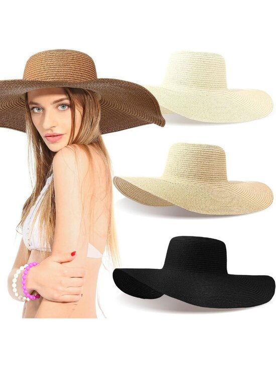 4 Pack Wide Brim Floppy Sun Hats for Women - Foldable UPF 50+ Beach Caps main image 6